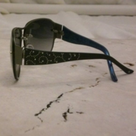 Judith Leiber Mosaic Aviator Onyx Sunglasses